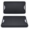 GasSaf Reversible Cast Iron Griddle, 18.5 x 10 Inch Double Sided Cooking Surface, Heavy-Duty Gas Grill Pan, Flat & Ribbed Griddle Pan for Double Burner Stovetop, Oven, Grill & Campfire view 1