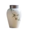 Cremation Urns Funeral Urn Keepsake Urns for Human Urns for Ashes Adult Mum Urns Caskets for Cremation Ashes Garden Urns and Planters Urns Cat Hand-painted Bamboo, Ceramics, Fired at 1300, Small Fres view 1