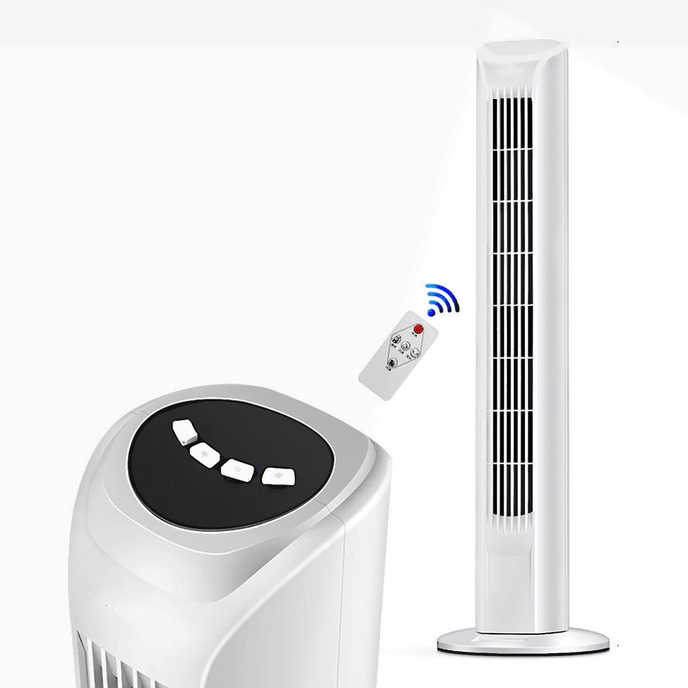 Tower FanColumn Fanbladeless FanAir-Conditioning Fanwith Remote Control3 Wind Modes1.5 m Long Cable7.5 Hour TimerRotate 60Strong Airflowfor Home Office Indoor (Color : White)