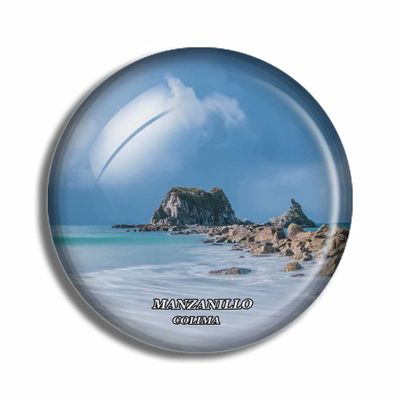 Crystal Fridge Magnets Manzanillo Colima Mexico Travel Souvenir Funny Sticker for Gift Home Decoration Office Whiteboard