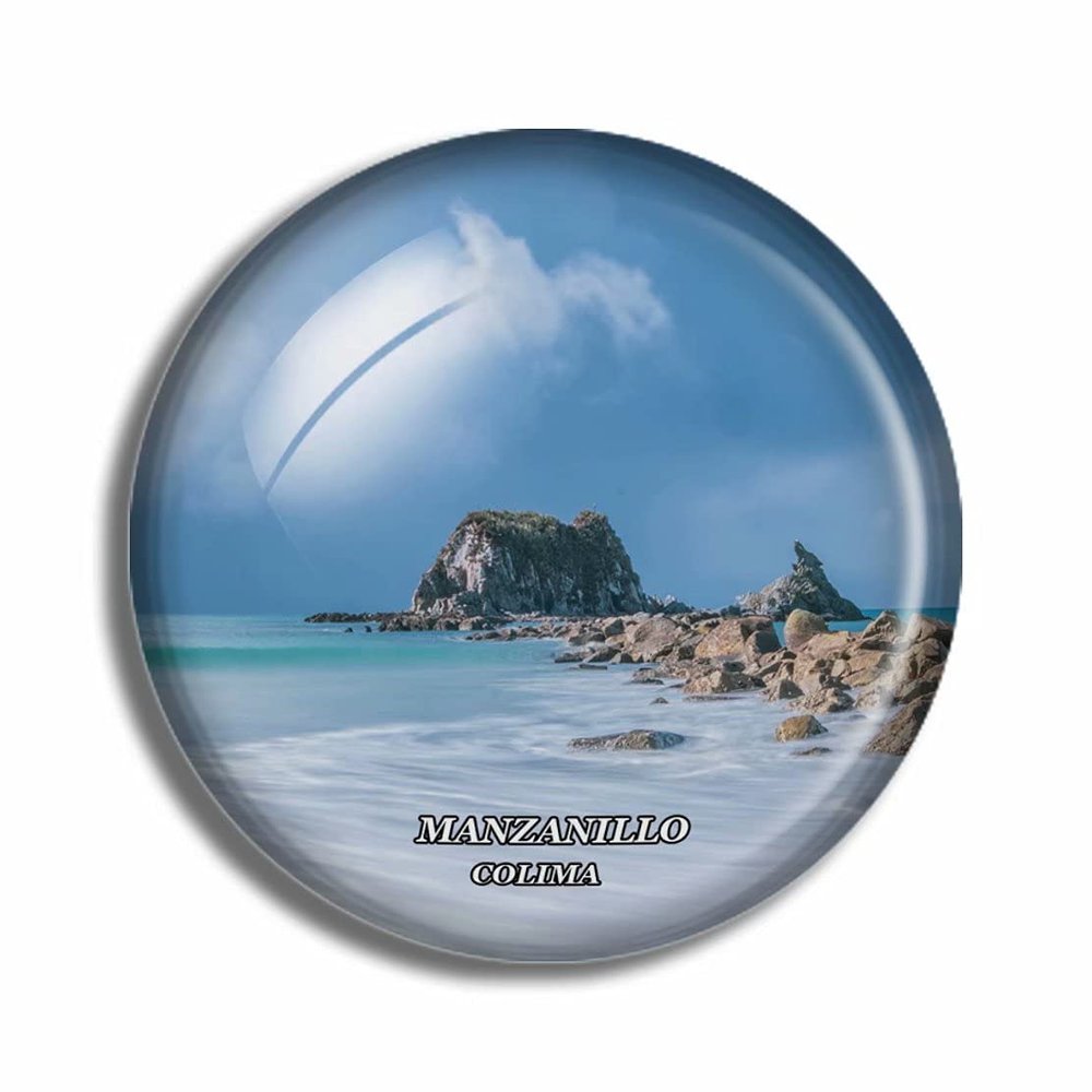 Crystal Fridge Magnets Manzanillo Colima Mexico Travel Souvenir Funny Sticker for Gift Home Decoration Office Whiteboard