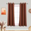 Mrs.Naturall 45 Inch Length Kitchen Curtains Set of 2 Panels Blackout Room Darkening Light Blocking Curtains for Living Room Bay Windows Rust Terracotta 34x45 Inches Long view 1