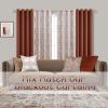 Mrs.Naturall 45 Inch Length Kitchen Curtains Set of 2 Panels Blackout Room Darkening Light Blocking Curtains for Living Room Bay Windows Rust Terracotta 34x45 Inches Long view 4