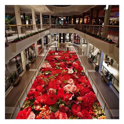 3D Runner Rug for Hallway,Floral Kitchen Rugs Entryway Carpet, Low Pile Entry Floor Mat Anti Skid for Hall Corridor Staircase Non-Shedding, Easy Care (Size : 60x600cm)