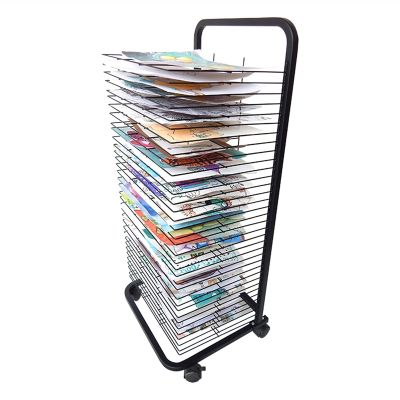 YSCMX Drying Rack, Mobile Classrooms, Art Studio, 25-Shelf Mobile Drying Rack with Wire Shelves for Works of Art, Black Powder Coated FinishDrying & Print Racks (Color : 25-Layer)