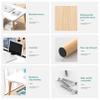 HORV Side Table for Living Room Coffee Table Simple Center Table and End Table with Pine Wood Legs, White view 3