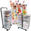 YSCMX Drying Rack, Mobile Classrooms, Art Studio, Mobile Drying Rack with Wire Shelves for Works of Art, Educational Product Drying Rack, Drying Easel, Black Powder Coated Finish view 4
