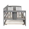 Twin Solid Wood Daybed and Trundle Frame Set with Headboard, Modern Sofa Bed with Tables/Rails for Bedroom Living Room (Gray+Tables) view 4
