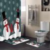 4PCS Bathroom Mat Sets, Funny Christmas Snowman Play Musical Instrument Bathroom Decor Shower Curtain Rugs Bath Mat Non-Slip Toilet Seat Cover Bathroom Mat view 2