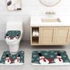 4PCS Bathroom Mat Sets, Funny Christmas Snowman Play Musical Instrument Bathroom Decor Shower Curtain Rugs Bath Mat Non-Slip Toilet Seat Cover Bathroom Mat view 4