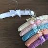 15pcs 25cm Satin Padded Hanger Silk Wrapped Clothes Hanger Clothes Hanging Silver Hook Sponge Hangers Clothes for Children Baby (Mixed Colors,25cm) view 1