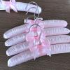 15pcs 25cm Satin Padded Hanger Silk Wrapped Clothes Hanger Clothes Hanging Silver Hook Sponge Hangers Clothes for Children Baby (Pink,25cm) view 1