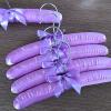 15pcs 25cm Satin Padded Hanger Silk Wrapped Clothes Hanger Clothes Hanging Silver Hook Sponge Hangers Clothes for Children Baby (Purple,25cm) view 1