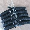 15pcs 25cm Satin Padded Hanger Silk Wrapped Clothes Hanger Clothes Hanging Silver Hook Sponge Hangers Clothes for Children Baby (Black,25cm) view 1