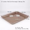 10 12 13 15 inches 2.5cm Height Shallow Rectangle Heavy Thick Golden Nonstick Carbon Steel Baking Pan Cookie Holder Oven Tray (13 inches) view 2