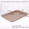 10 12 13 15 inches 2.5cm Height Shallow Rectangle Heavy Thick Golden Nonstick Carbon Steel Baking Pan Cookie Holder Oven Tray (15 inches) view 2