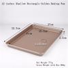 10 12 13 15 inches 2.5cm Height Shallow Rectangle Heavy Thick Golden Nonstick Carbon Steel Baking Pan Cookie Holder Oven Tray (12 inches) view 2