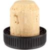 12 pack of Bar Top Corks, 19.5mm Neck Size Natural Bar Top Cork with Black Ribbed Plastic Top view 3