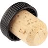 12 pack of Bar Top Corks, 19.5mm Neck Size Natural Bar Top Cork with Black Ribbed Plastic Top view 4