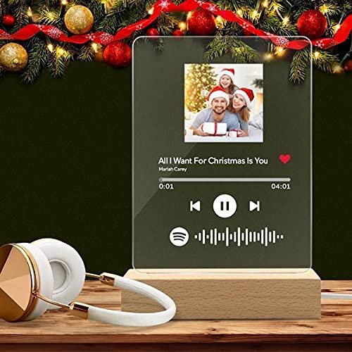 SOUFEEL Custom Acrylic Photo Album with Spotify Music Personalized Photo Album Cover Song Gift for Birthday Valentine's Day Wedding Anniversary