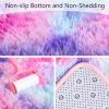 AROGAN Soft Rainbow Area Rugs for Girls Room 4x6 Feet, Fluffy Bedroom Rugs, Princess Rug, Cute Colorful Carpet for Kids Teens Nursery Toddler, Hot Pink view 2