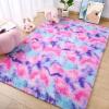 AROGAN Soft Rainbow Area Rugs for Girls Room 4x6 Feet, Fluffy Bedroom Rugs, Princess Rug, Cute Colorful Carpet for Kids Teens Nursery Toddler, Hot Pink view 4