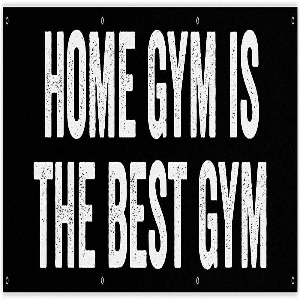 Damdekoli Best Gym Banner - Motivational Home Gym Decor - Large Quote Wall Art - Weightlifting - Inspirational - Garage Gym (48 x 16 Inches)