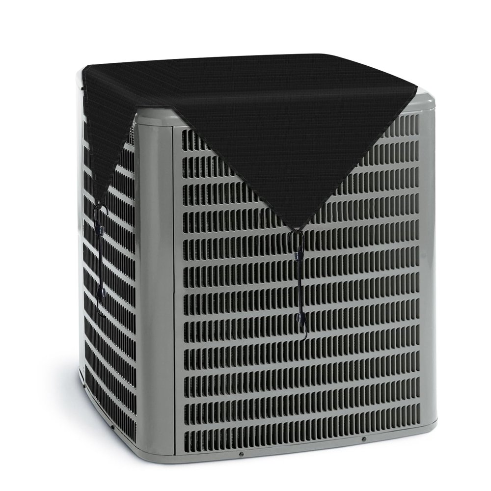Coarbor 28"x28" Winter Outdoor AC Unit Cover & Dog Kennel Cover - Waterproof, Black with 4 Bungee Cords