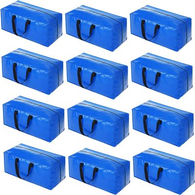 Acnusik Heavy Duty Moving Bags, Extra Large Storage Bags with Zippers Backpack, College Dorm Room Essentials, Moving Totes Clothing Storage Bins, Compatible with IKEA Frakta Cart (12pcs)