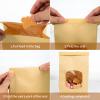 Bakbania Bakery Bags 9.6x6.1x2.7" Brown With Window - 50 Pieces Kraft Paper Tin Tie Tab Lock for Cookies - Free Stickers Included view 3