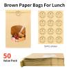 Bakbania Bakery Bags 9.6x6.1x2.7" Brown With Window - 50 Pieces Kraft Paper Tin Tie Tab Lock for Cookies - Free Stickers Included view 4