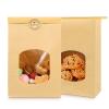 Bakbania 9.6x6.1x2.7 Bakery Bags with Window 30 Pieces Brown Bakery Bags Kraft Paper Bags Tin Tie Tab Lock Bags for Cookies with Free Stickers view 1