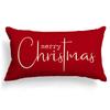 Allorry Christmas Pillow Covers Merry Christmas Throw Pillow Decorative Christmas Red Cotton Cloth Linen Cloth Pillow Cover Sofa Cover Decorative Rectangle Length 12X20 inches view 1
