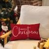 Allorry Christmas Pillow Covers Merry Christmas Throw Pillow Decorative Christmas Red Cotton Cloth Linen Cloth Pillow Cover Sofa Cover Decorative Rectangle Length 12X20 inches view 3