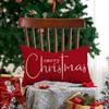 Allorry Christmas Pillow Covers Merry Christmas Throw Pillow Decorative Christmas Red Cotton Cloth Linen Cloth Pillow Cover Sofa Cover Decorative Rectangle Length 12X20 inches view 4