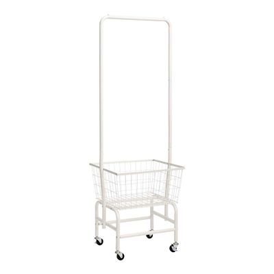 ALIMORDEN Laundry Cart with Clothes Rack, Rolling Laundry Butler with Wire Storage RackBlack