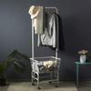 ALIMORDEN Laundry Cart with Clothes Rack, Rolling Laundry Butler with Wire Storage RackBlack view 2