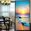 Privacy Window Film Decorative Sunset Beach 90C Static Cling No Glue Window Film Window Treatments Window Coverings Window Sticker (W x L) 90x140cm(35.2"x55.1") view 1