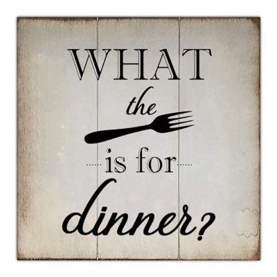 Aihesui Wood Signs Wall Hanging Wall Decoration What the Fork is for Dinner Signs for Living Room Kitchen Batheroom Bedroom Office School 16x16inch