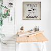 Aihesui Wood Signs Wall Hanging Wall Decoration What the Fork is for Dinner Signs for Living Room Kitchen Batheroom Bedroom Office School 16x16inch view 3