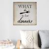Aihesui Wood Signs Wall Hanging Wall Decoration What the Fork is for Dinner Signs for Living Room Kitchen Batheroom Bedroom Office School 16x16inch view 4