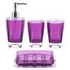 Countertop Accessory Set 4pc Bathroom Set Blue Soap Dish Toothbrush Holder Bathing Supplies view 1