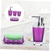Countertop Accessory Set 4pc Bathroom Set Blue Soap Dish Toothbrush Holder Bathing Supplies view 2