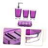 Countertop Accessory Set 4pc Bathroom Set Blue Soap Dish Toothbrush Holder Bathing Supplies view 3