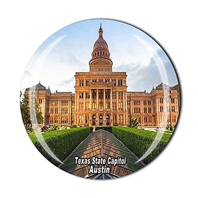 Austin America 3D Texas State Capitol Fridge Magnet Souvenir Crystal Glass Magnet Travel Souvenir Collection Gift Home Kitchen Decoration