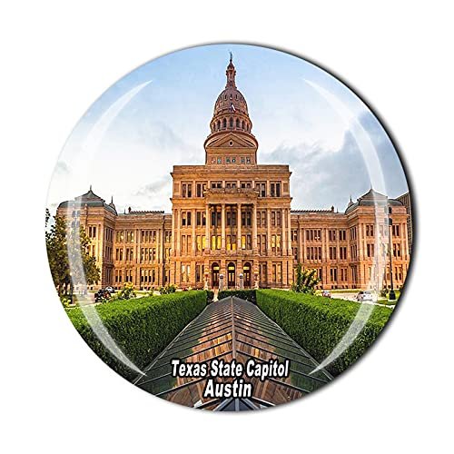 Austin America 3D Texas State Capitol Fridge Magnet Souvenir Crystal Glass Magnet Travel Souvenir Collection Gift Home Kitchen Decoration