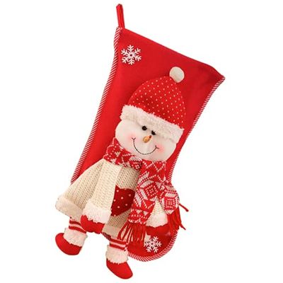 Christmas Stockings Snowman Santa Xmas Stockings Fireplace Decor Candy Pouch Bag Hanging Ornaments Candy Gift Bags for Christmas Decorations Fireplace Xmas Tree Holiday Party Stocking Christmas