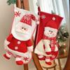 Christmas Stockings Snowman Santa Xmas Stockings Fireplace Decor Candy Pouch Bag Hanging Ornaments Candy Gift Bags for Christmas Decorations Fireplace Xmas Tree Holiday Party Stocking Christmas view 3