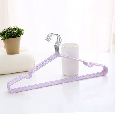 20pcs/lot 40cm Non-Slip Metal Shirt Trouser Hook Hanger PVC Plastic and High Manganese Steel Hangers for Clothes Racks (Purple)