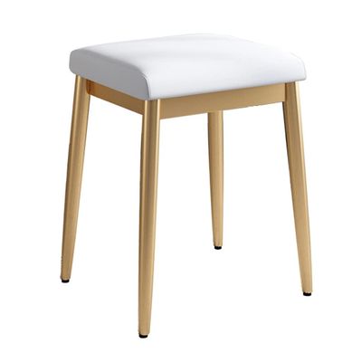 Benches Vanity Bedroom Makeup Stool Simple Dining Stool Reception Room Stool Dressing Chair Golden Iron Stool Legs (Color : White, Size : 36x30x45cm)